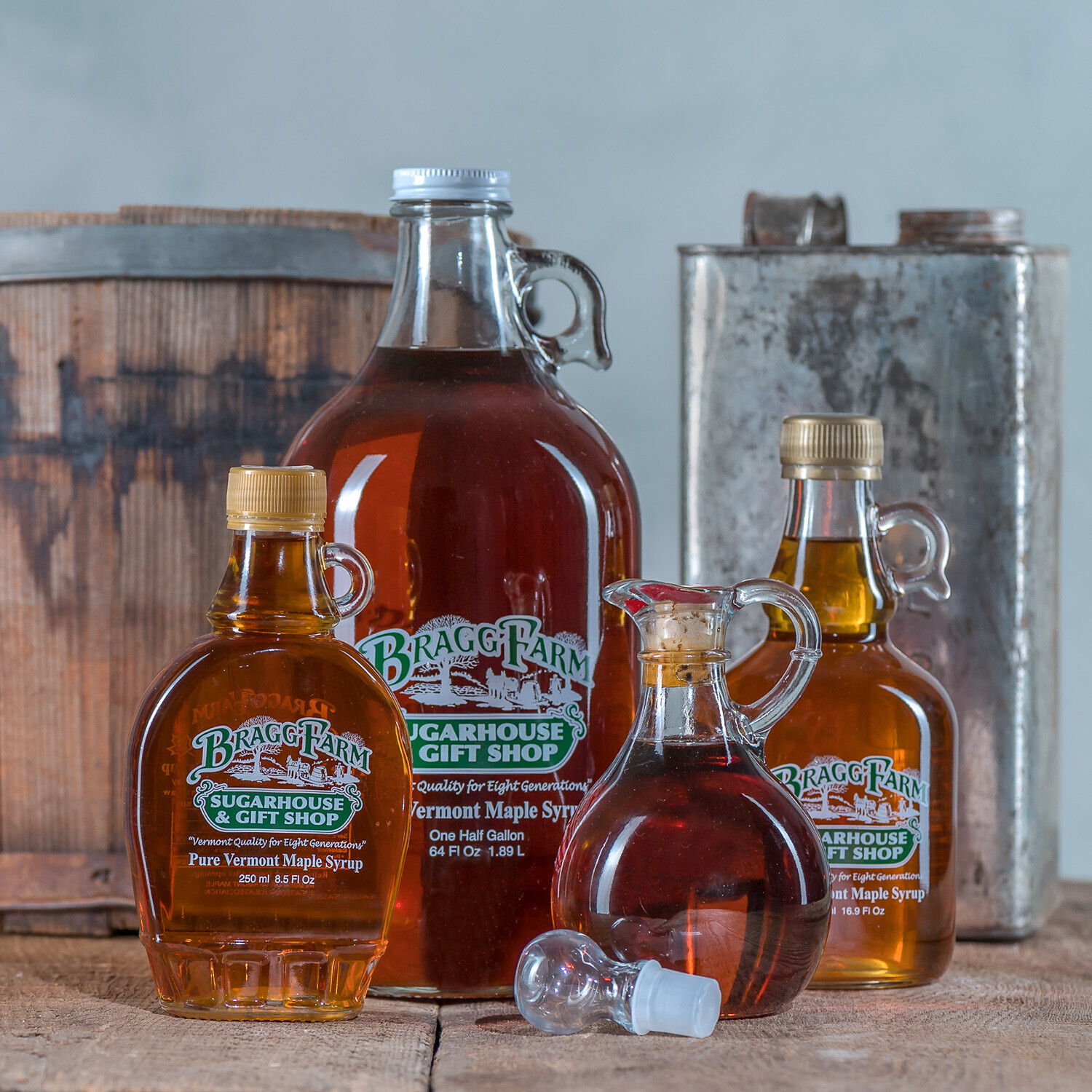 Pure New Hampshire Maple Syrup in Glass Leaf Bottles